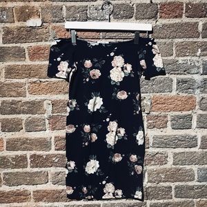 Navy Floral Mini Dress